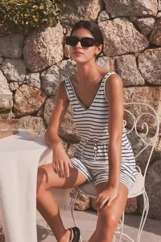 Комбинезон из джерси с V-образным вырезом Next, бежевый