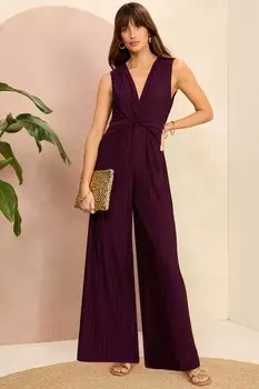 Комбинезон из джерси с закругленными краями и складками Love & Roses, красный