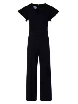 Комбинезон из джерси с завязками на талии и V-образным вырезом Akris Punto, черный