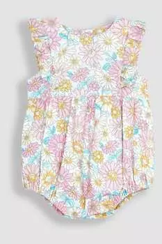 Комбинезон из хлопка и льна с подсолнухом Jojo Maman Bb, розовый