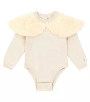 Комбинезон из хлопкового джерси с вышивкой Donsje, бежевый