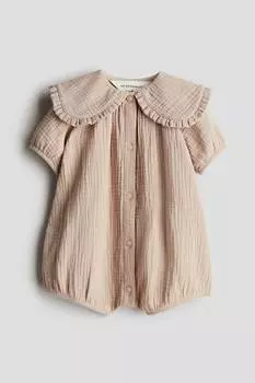 Комбинезон из хлопкового муслина H&M, бежевый