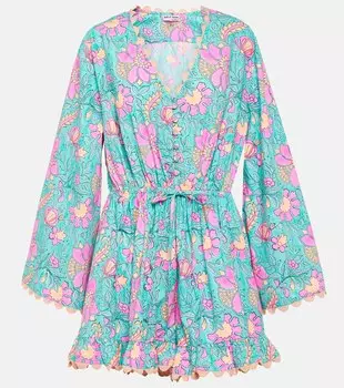 Комбинезон из хлопкового поплина с цветными блоками Juliet Dunn, мультиколор