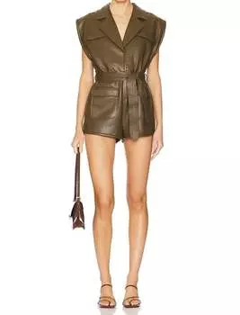 Комбинезон из искусственной кожи Ilse цвета оливы SAYLOR, оливковый