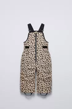 Комбинезон из коллекции лыж с животным принтом, водоотталкивающий и ветрозащитный ZARA, цвет leopard