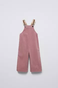 Комбинезон из контрастного вельвета ZARA, розовый