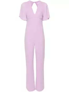 Комбинезон из крепа с V-образным вырезом Patrizia Pepe, фиолетовый