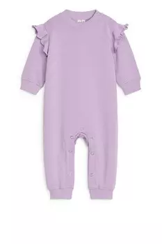 Комбинезон из махровой ткани с рюшами Arket, фиолетовый