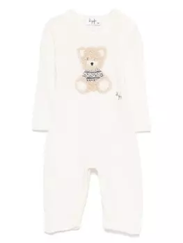 Комбинезон из натуральной шерсти с медведем Il Gufo, серый