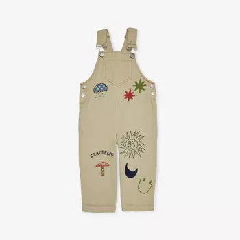 Комбинезон из органического хлопка с вышивкой Piper саржевого переплетения от 3 месяцев до 5 лет Claude & Co, зеленый