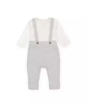 Комбинезон из органического хлопка в рубчик для маленьких девочек и комбинезон из свитера Hope & Henry, серый