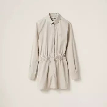 Комбинезон из поплина Miu Miu, бежевый