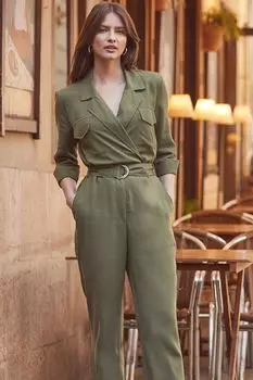 Комбинезон из саржи Sosandar, зеленый