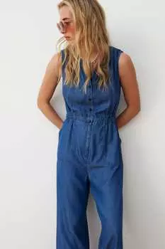 Комбинезон из шамбре без рукавов Oliver Bonas, синий