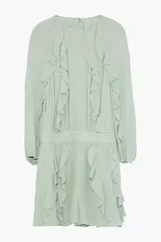 Комбинезон из шелкового жоржета с оборками VALENTINO GARAVANI, мятный