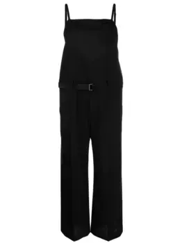 Комбинезон из шерсти с поясом SACAI, черный