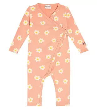 Комбинезон из смесового хлопка с детским принтом Bobo Choses, розовый