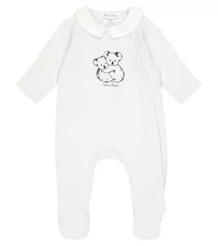 Комбинезон из смесового хлопка с детским принтом Tartine Et Chocolat, синий