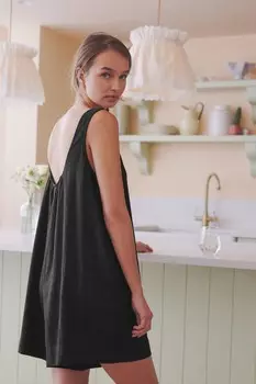 Комбинезон из смесового льна Next, черный