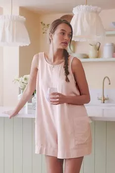 Комбинезон из смесового льна Next, розовый