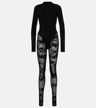 Комбинезон из смесовой шерсти с высоким воротником Alaa, черный