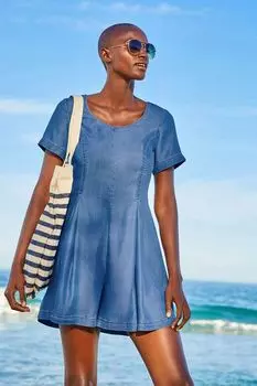 Комбинезон из ткани ТЕНСЕЛЬ Next, синий