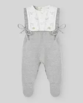 Комбинезон из трикотажа и ткани для девочки с завязками по бокам PAZ Rodrguez, серый