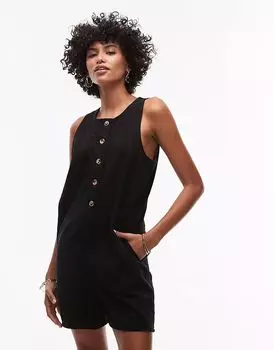 Комбинезон из твила Topshop черного цвета