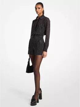 Комбинезон из жоржета со стразами Michael Kors, черный