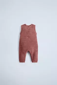 Комбинезон изнаночной вязки ZARA, красноватый