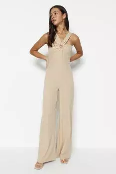 Комбинезон - Экрю - Свободный крой Trendyol