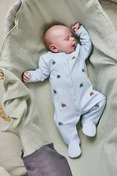 Комбинезон JoJo Maman Bb с вышитым тракторным мотивом Jojo Maman Bb, синий