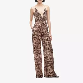 Комбинезон Jonathan Simkhai Tie Back Jumpsuit, цвет Leopard Print
