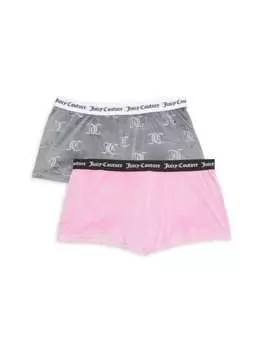 Комбинезон Juicy Couture из двух частей: пижамные шорты с логотипом, серый