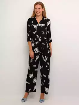 Комбинезон KAFFE Rutie Ecovero 3/4 Sleeve, цвет black/white