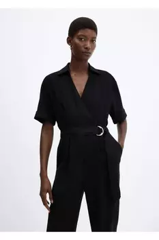 Комбинезон-карго с карманами Mango, черный