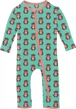 Комбинезон Kickee Pants Print Coverall with Zipper, цвет Glass Teddy Bears