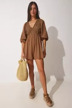 Комбинезон - Коричневый - Классический крой Happiness stanbul