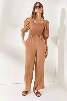 Комбинезон - Коричневый - Классический крой Olalook, коричневый