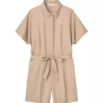 Комбинезон короткий из льна Uniqlo, бежевый