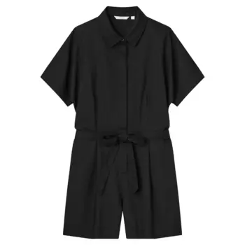 Комбинезон короткий из льна Uniqlo, черный