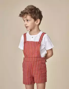 Комбинезон короткого полосатого мальчика Gocco, оранжевый