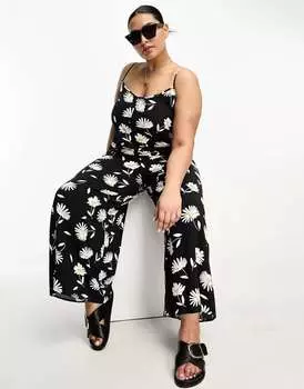 Комбинезон-кюлот с крупными ромашками ASOS DESIGN Curve