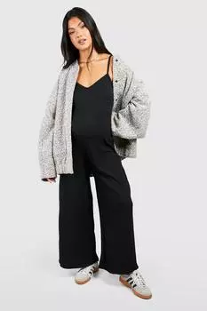 Комбинезон-кюлот с текстурированной деятельностью для беременной Boohoo, черный