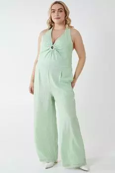 Комбинезон-кюлот с воротником-халтер Curve Blue Vanilla, зеленый