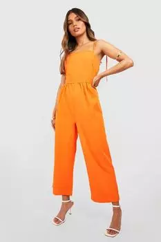 Комбинезон-кюлот с завязками boohoo, оранжевый