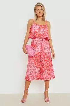 Комбинезон-кюлоты с поясом Boohoo, розовый