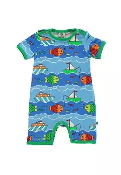 Комбинезон KURZRMLIGER STRAMPLER MIT BOOT UND FISCH Smfolk, синий