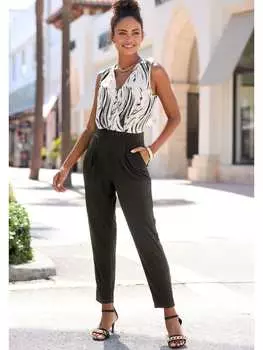 Комбинезон LASCANA, цвет beige-schwarz