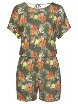 Комбинезон LASCANA, цвет khaki bedruckt